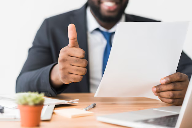 Man checking documents